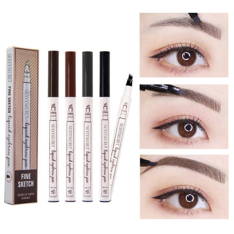 Waterproof Microblading Pen Paint For Eyebrow Tattoo Pen 4 Heads Liquid Eye Brow Makeup Ink Pencil Beauty Cosmetic Long Lasting