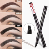4Color Liquid Eyebrow Enhancer Eyebrow Tattoo Pen Sketch Waterproof Eyebrow Pencil 4 Head Long-lasting Eye Makeup